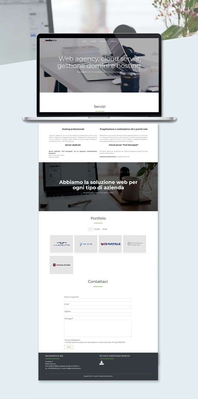 Mediamatica – Sito Web one page custom