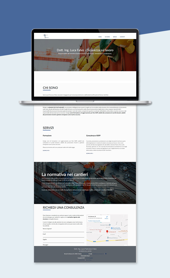 Falvo Sicurezza Lavoro – Sito Web tema custom one page