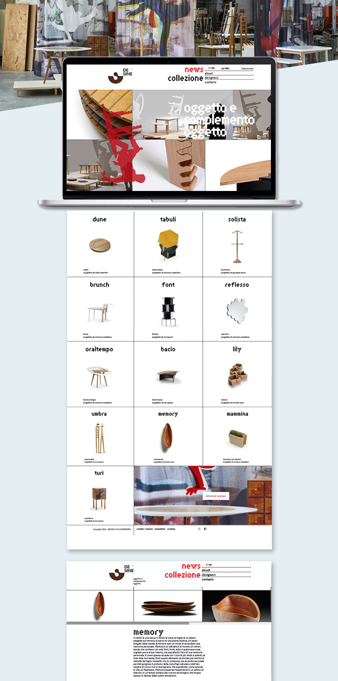 DESINE oggetto e complemento oggetto – Sito web ecommerce