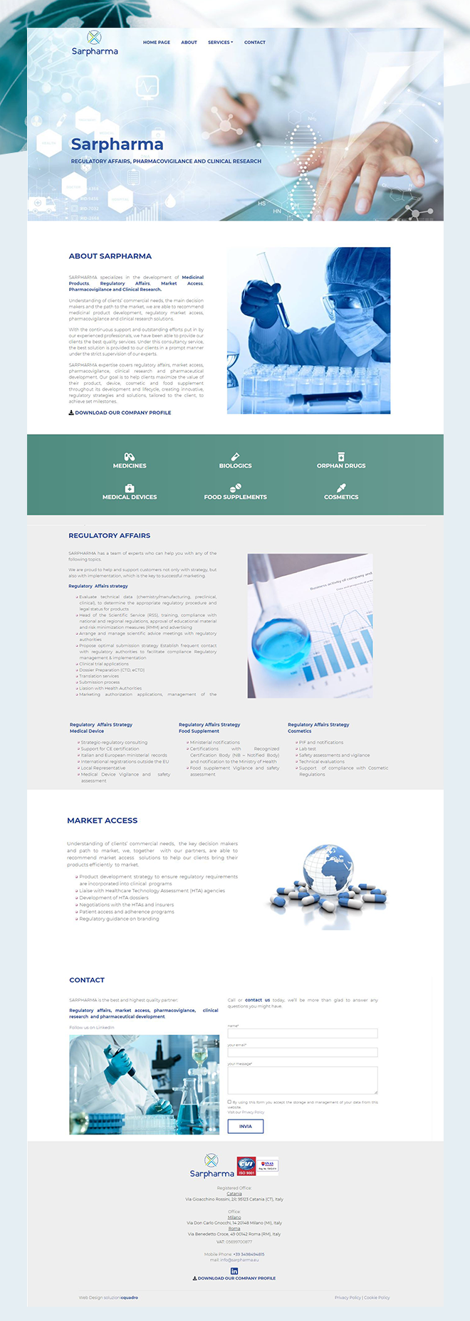 SARPHARMA – tema custom one page