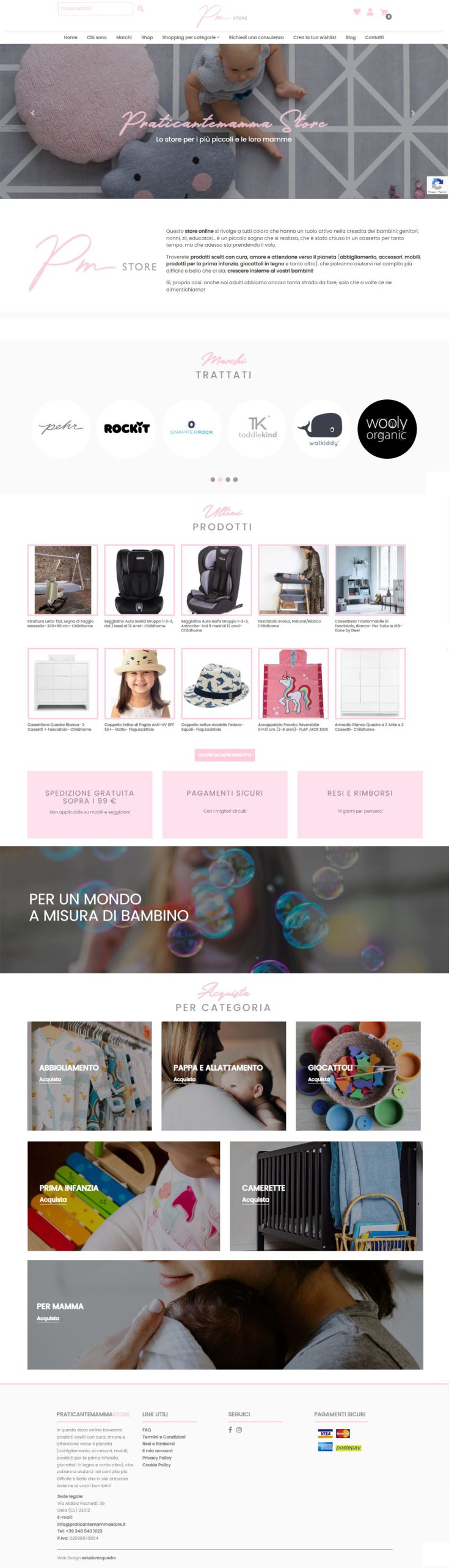 Praticantemamma store – Sito web ecommerce