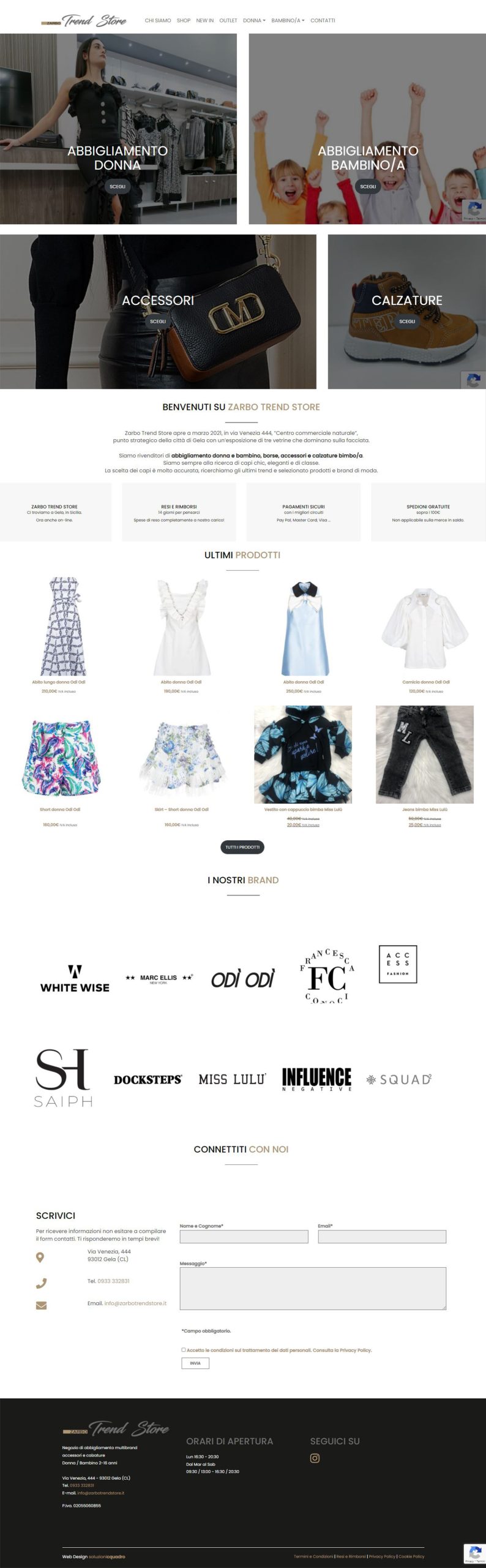 Zarbo Trend Store – Sito web ecommerce